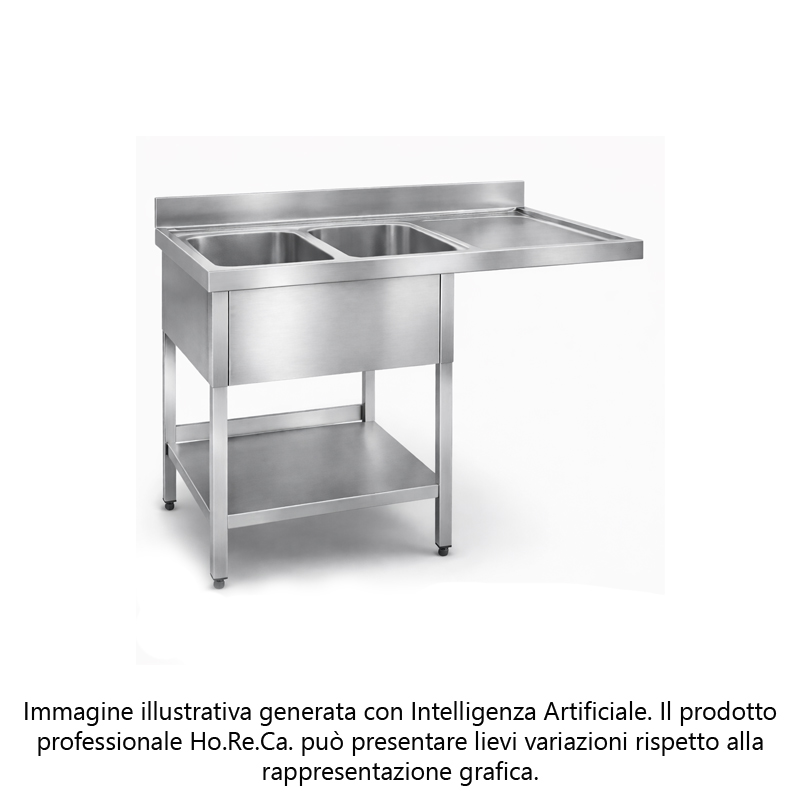 Lavatoio a sbalzo con ripiano inferiore profonditá 700