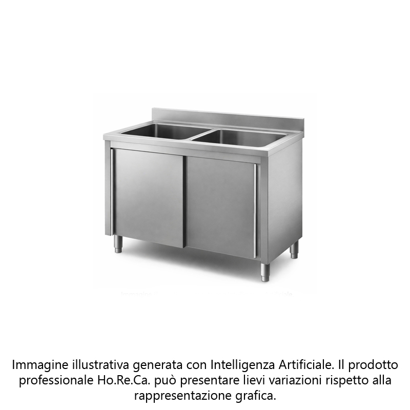 Lavatoio armadiato con ante scorrevoli profonditá 600