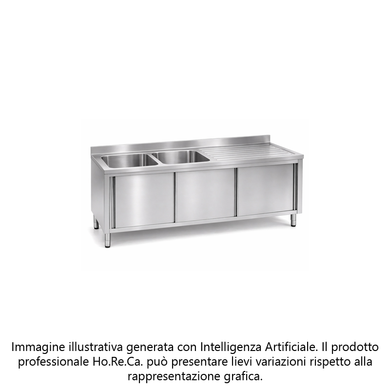 Lavatoio armadiato con ante scorrevoli profonditá 600