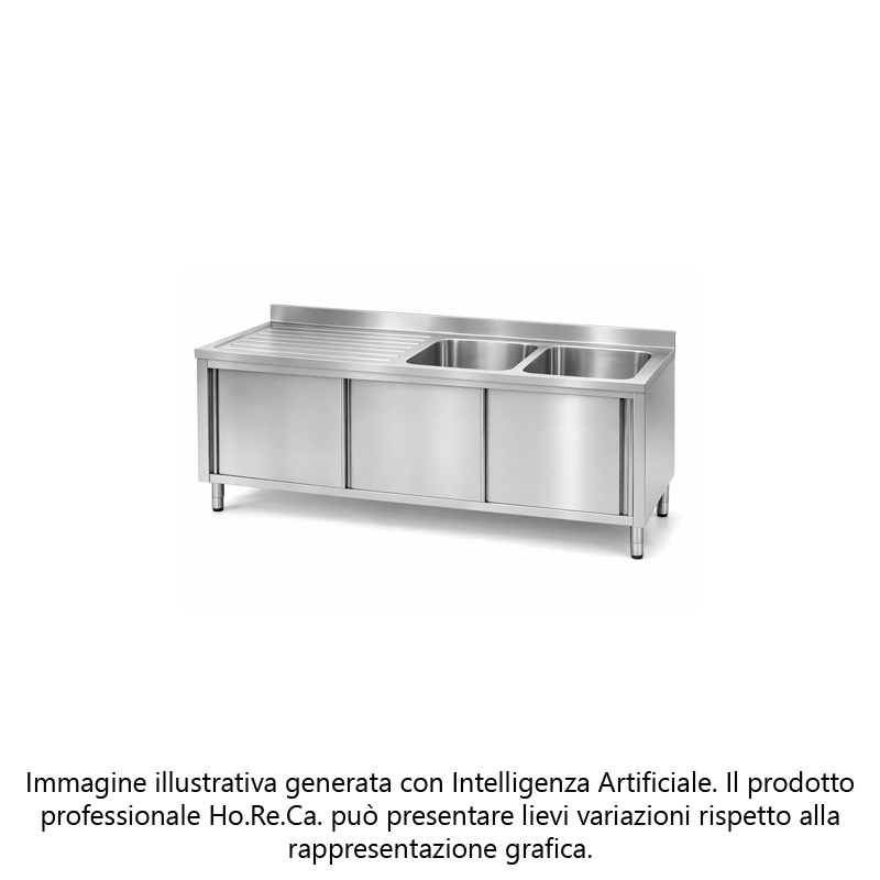 Lavatoio armadiato con ante scorrevoli profonditá 600