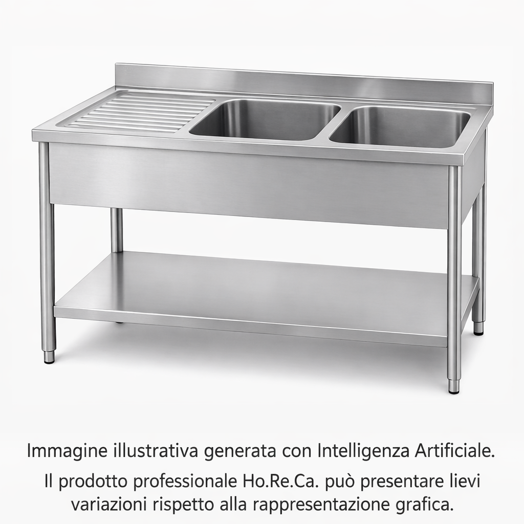 Lavatoio a giorno con ripiano inferiore profonditá 700