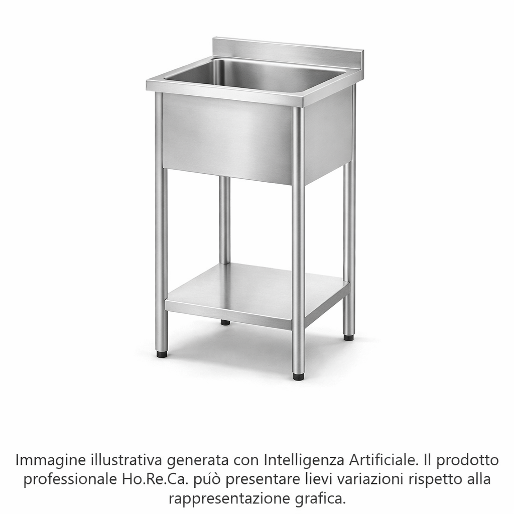 Lavatoio a giorno con ripiano inferiore profonditá 600