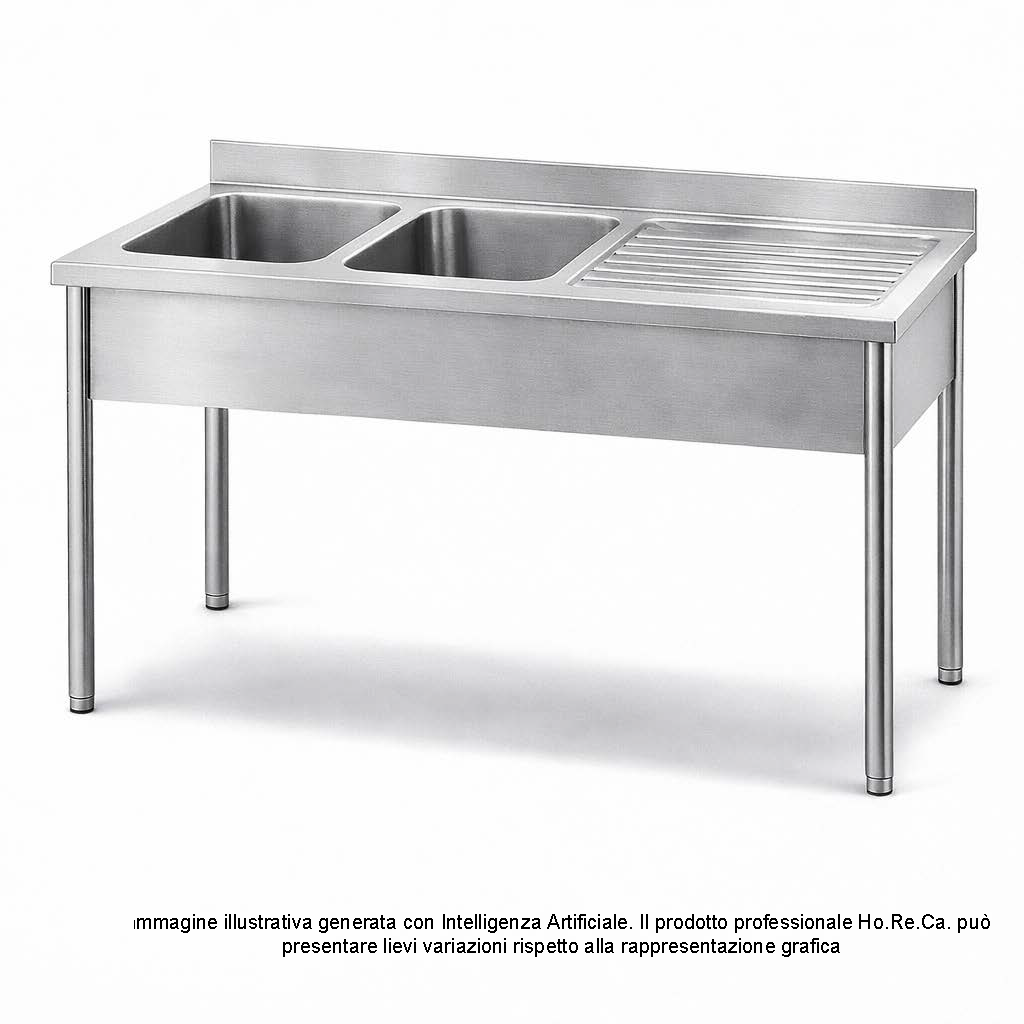 Lavatoio con basamento su gambe profonditá 700