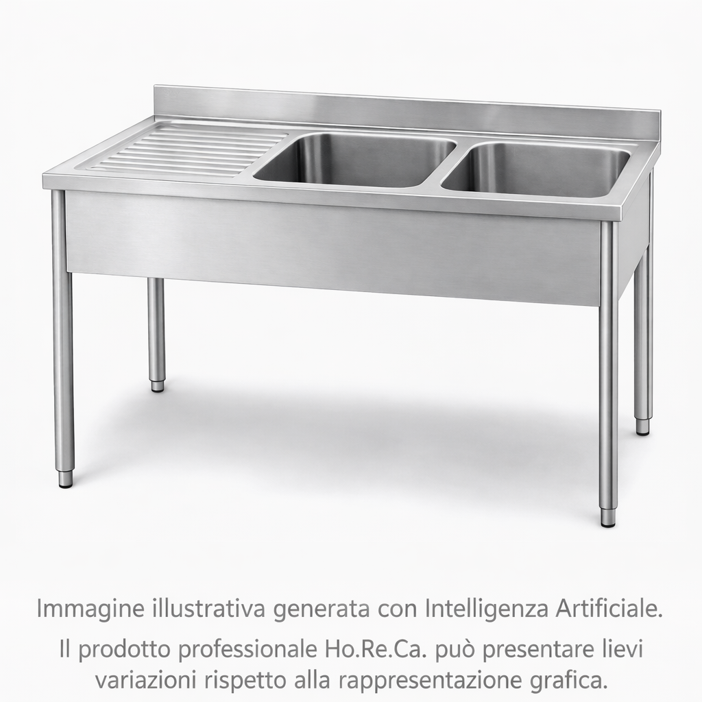 Lavatoio con basamento su gambe profonditá 700