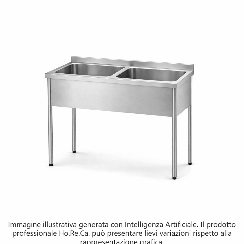 Lavatoio con basamento su gambe profonditá 600