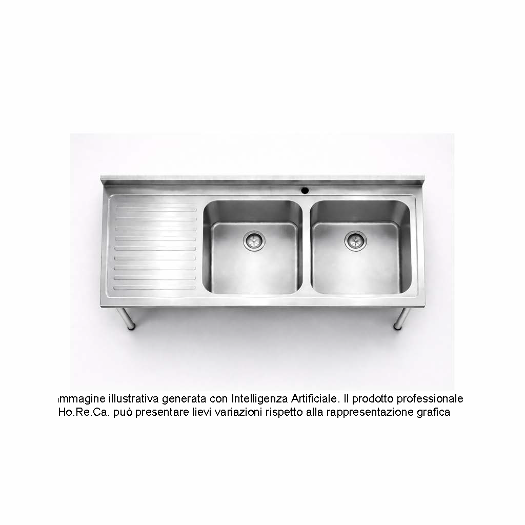 Lavatoio con basamento su gambe in tubo tondo prof. 600
